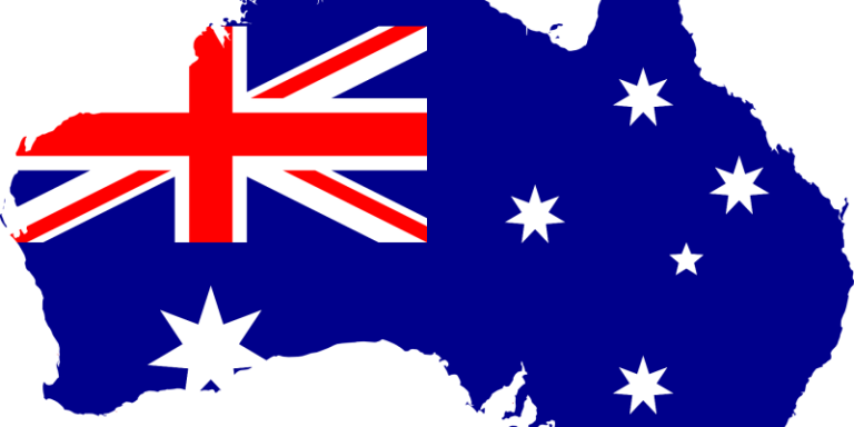 Autralienumriss mit Flagge